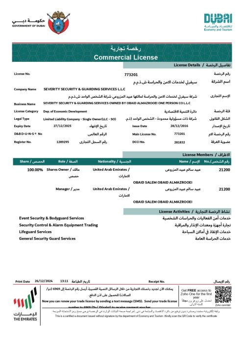 Severity Trade License 2025